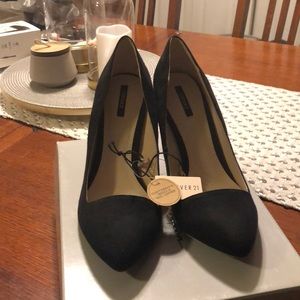 NWT Sassy Black F21 Suede Pump Heels